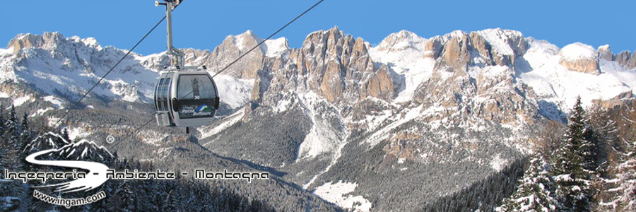 Ovovia Buffaure con sfondo il gruppo del Catinaccio